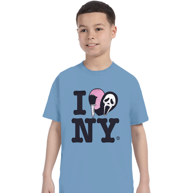 Daily_Deal_Shirts T-Shirts, Youth / XS / Powder Blue Ghostface Loves NY