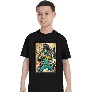 Daily_Deal_Shirts T-Shirts, Youth / XS / Black Green Ranger Woodblock