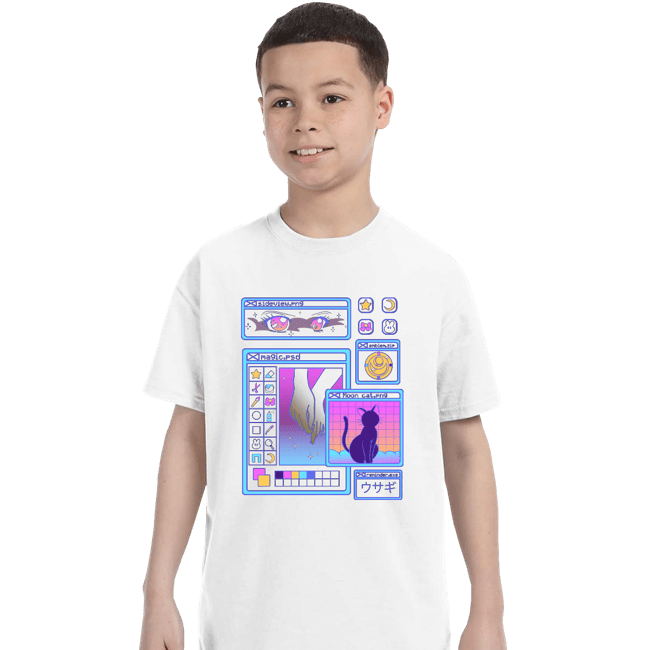 Daily_Deal_Shirts T-Shirts, Youth / XS / White Moon Aesthetic