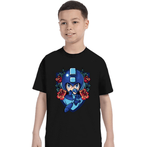 Secret_Shirts T-Shirts, Youth / XS / Black Megaman Crest