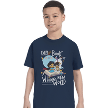 Load image into Gallery viewer, Shirts T-Shirts, Youth / XL / Navy Every Book Is a Whole New World
