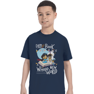Shirts T-Shirts, Youth / XL / Navy Every Book Is a Whole New World