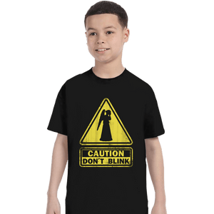 Shirts T-Shirts, Youth / XS / Black Caution - Don't Blink