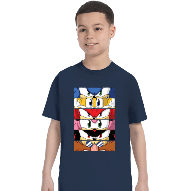 Daily_Deal_Shirts T-Shirts, Youth / XS / Navy Sonic Eyes
