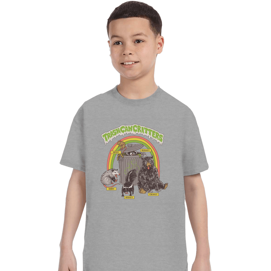 Shirts T-Shirts, Youth / XL / Sports Grey Trash Can Critters