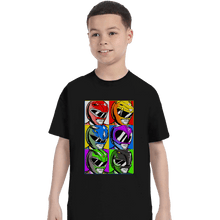 Load image into Gallery viewer, Shirts T-Shirts, Youth / XL / Black Pop Art Power Rangers
