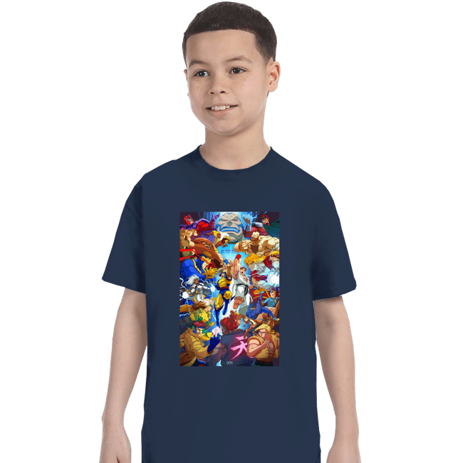Secret_Shirts T-Shirts, Youth / XS / Navy XMen V Street Fighter