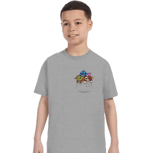 Shirts T-Shirts, Youth / XL / Sports Grey Kawaii Pocket