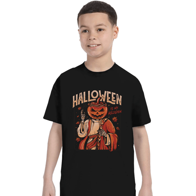 Shirts T-Shirts, Youth / XS / Black Halloween Is My Religion