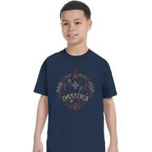 Load image into Gallery viewer, Shirts T-Shirts, Youth / XS / Navy Gamer Crest
