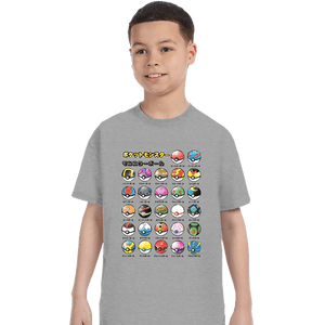 Secret_Shirts T-Shirts, Youth / XS / Sports Grey Pokeball Types