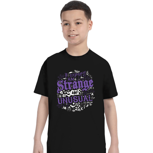 Daily_Deal_Shirts T-Shirts, Youth / XS / Black I Myself Am Strange And Unusual