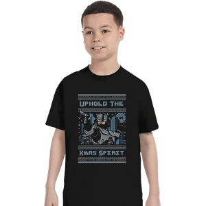 Daily_Deal_Shirts T-Shirts, Youth / XS / Black A Very Robo Christmas