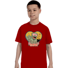 Load image into Gallery viewer, Daily_Deal_Shirts T-Shirts, Youth / XS / Red Kaiju Love
