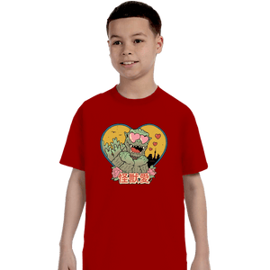 Daily_Deal_Shirts T-Shirts, Youth / XS / Red Kaiju Love