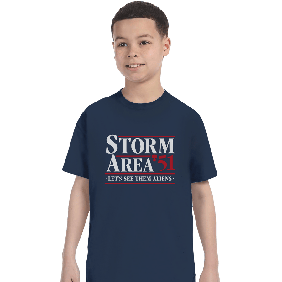 Shirts T-Shirts, Youth / XL / Navy Storm Area 51