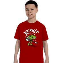 Load image into Gallery viewer, Shirts T-Shirts, Youth / XS / Red Banjoist Frog
