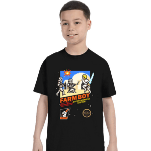 Daily_Deal_Shirts T-Shirts, Youth / XS / Black 8 Bit Farm Boy