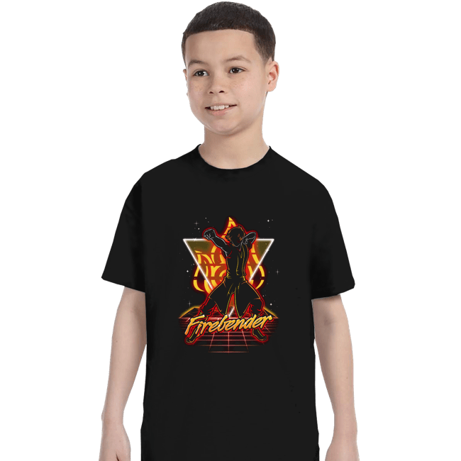 Shirts T-Shirts, Youth / XS / Black Retro Firebender