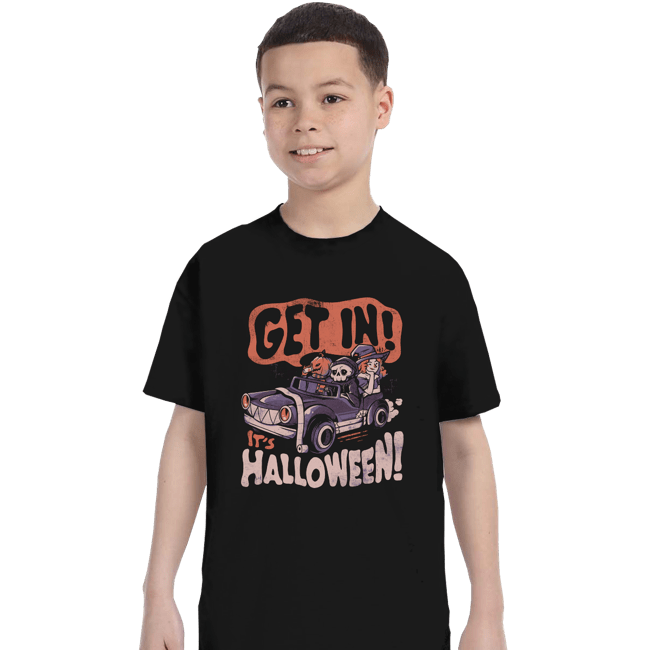 Shirts T-Shirts, Youth / XS / Black Get In It's Halloween