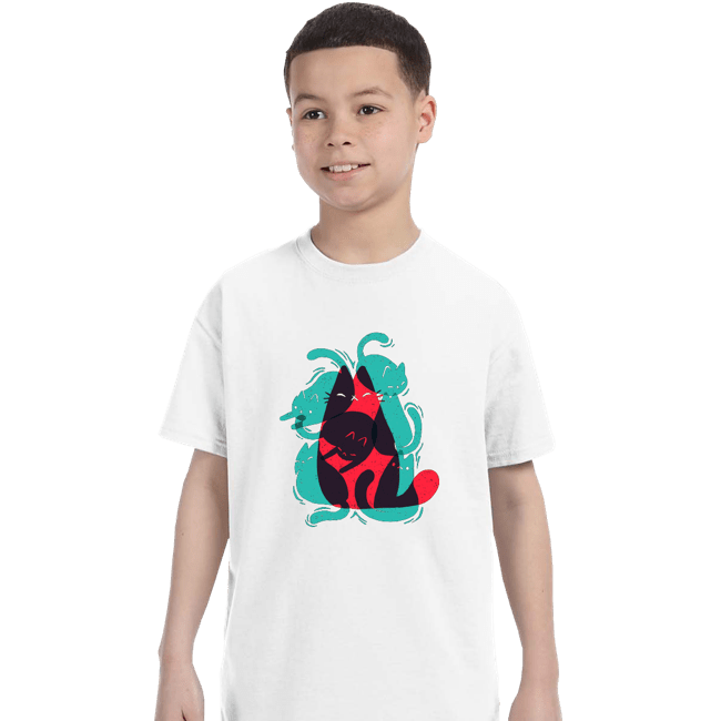 Shirts T-Shirts, Youth / XS / White Cat Shapes