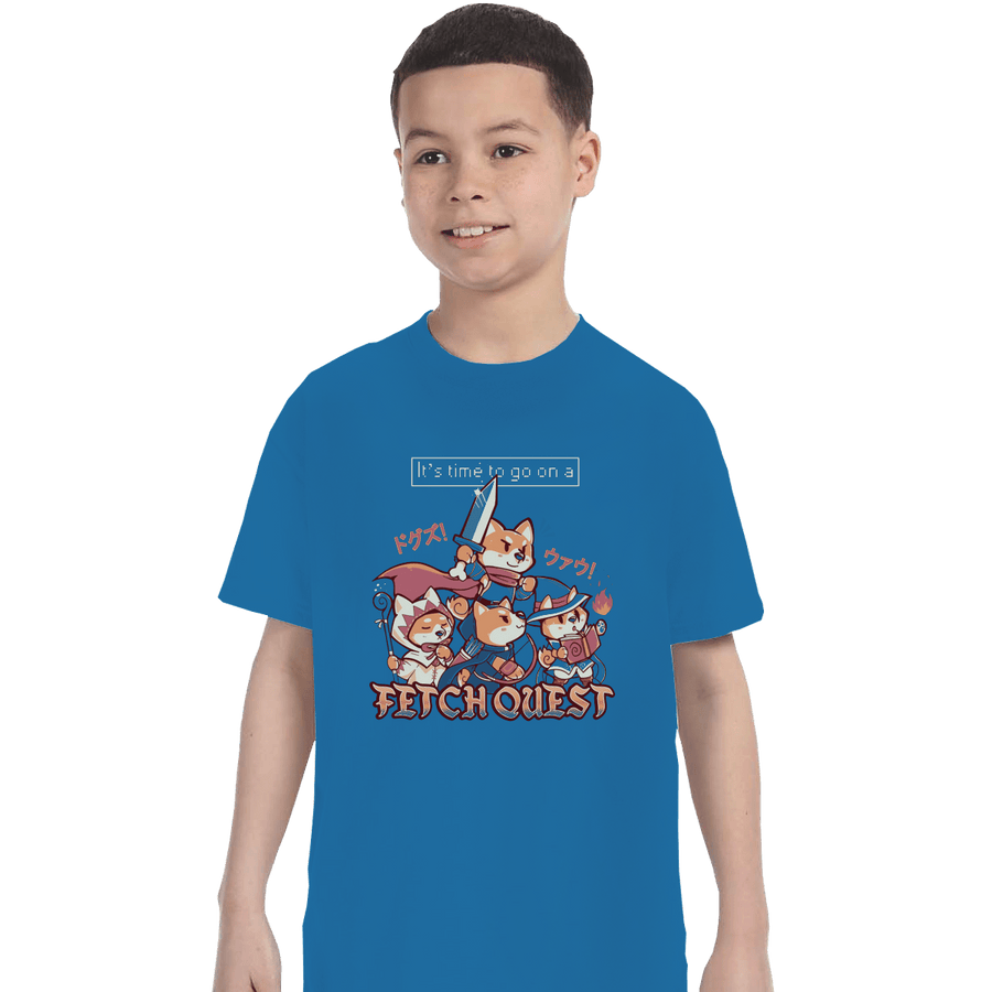 Shirts T-Shirts, Youth / XL / Sapphire It's Time To Go On A Fetch Quest