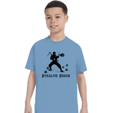 Load image into Gallery viewer, Secret_Shirts T-Shirts, Youth / XS / Powder Blue Stealth Check
