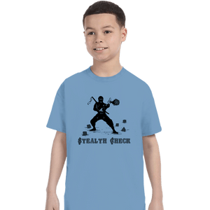 Secret_Shirts T-Shirts, Youth / XS / Powder Blue Stealth Check