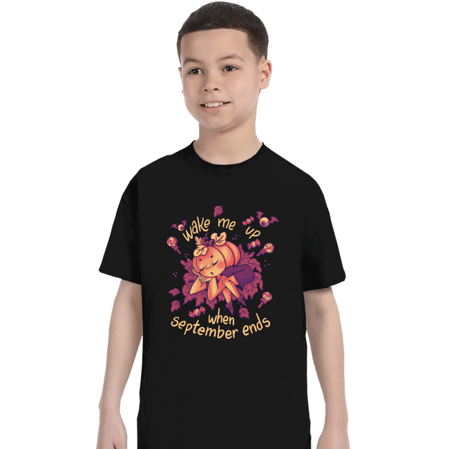 Shirts T-Shirts, Youth / XS / Black Sleepy Pumpkin