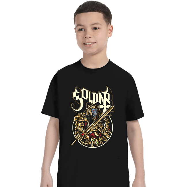 Shirts T-Shirts, Youth / XS / Black Alien In Gold