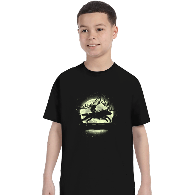 Shirts T-Shirts, Youth / XS / Black Moonlight Wolf Princess