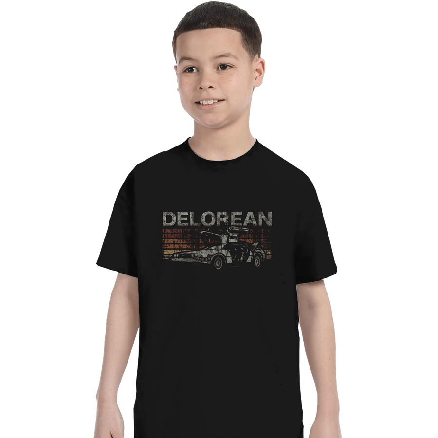Secret_Shirts T-Shirts, Youth / XS / Black Retro DeLorean