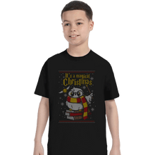 Load image into Gallery viewer, Shirts T-Shirts, Youth / XL / Black Owl Magic Christmas
