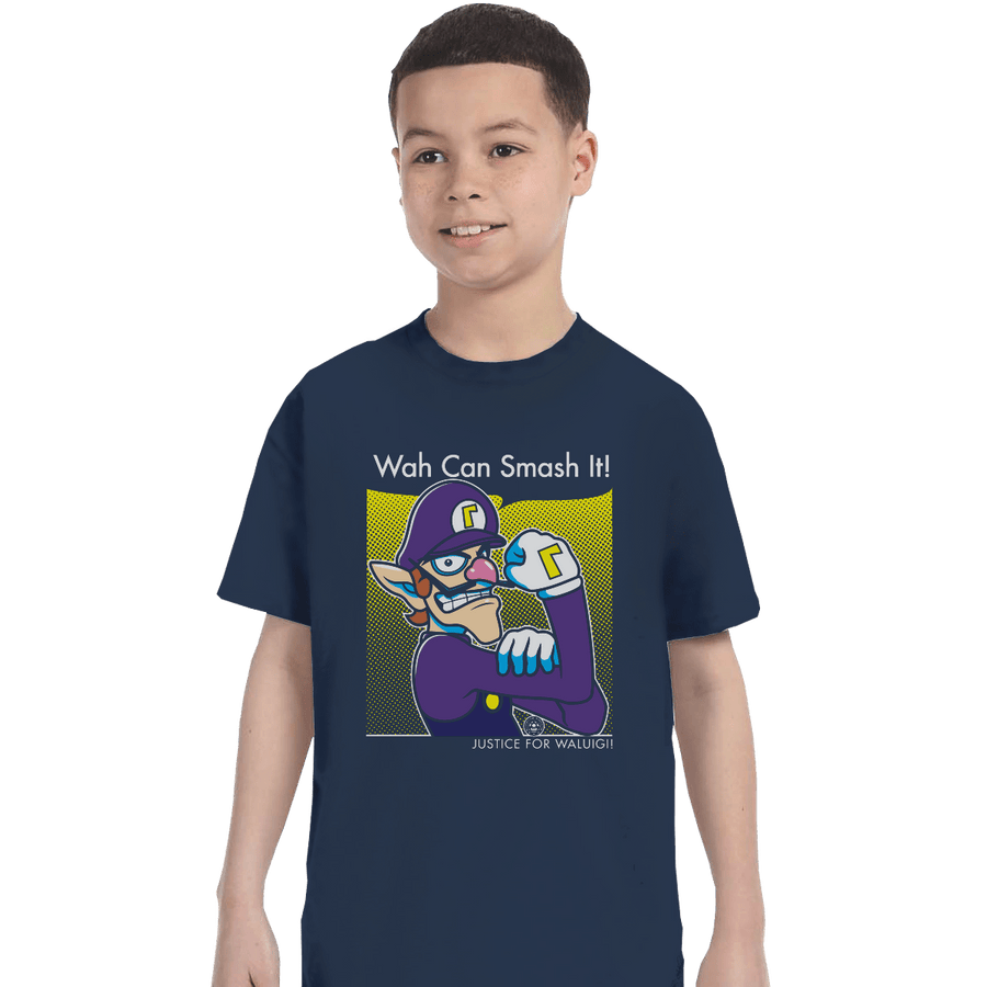 Shirts T-Shirts, Youth / XL / Navy Wah Can Smash It!