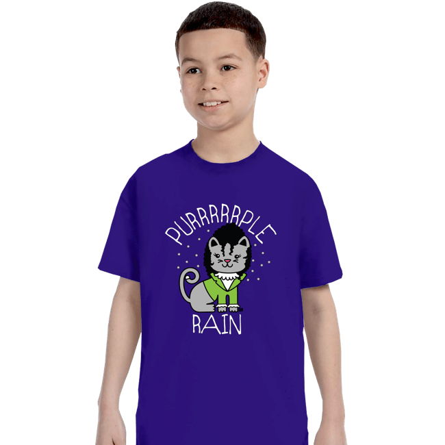 Daily_Deal_Shirts T-Shirts, Youth / XS / Violet Purrrrrple Rain