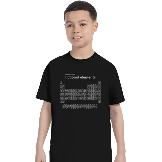 Daily_Deal_Shirts T-Shirts, Youth / XS / Black Peroidic Table Of Fictional Elements