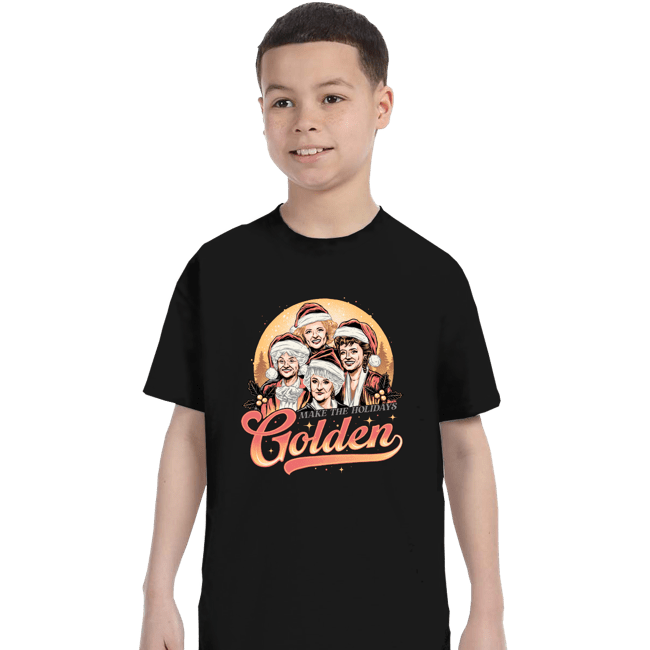 Daily_Deal_Shirts T-Shirts, Youth / XS / Black Golden Holidays