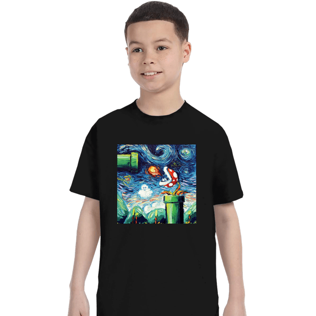 Shirts T-Shirts, Youth / XS / Black Van Gogh Never Leveled Up