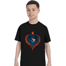 Load image into Gallery viewer, Secret_Shirts T-Shirts, Youth / XS / Black Heart On  Fire
