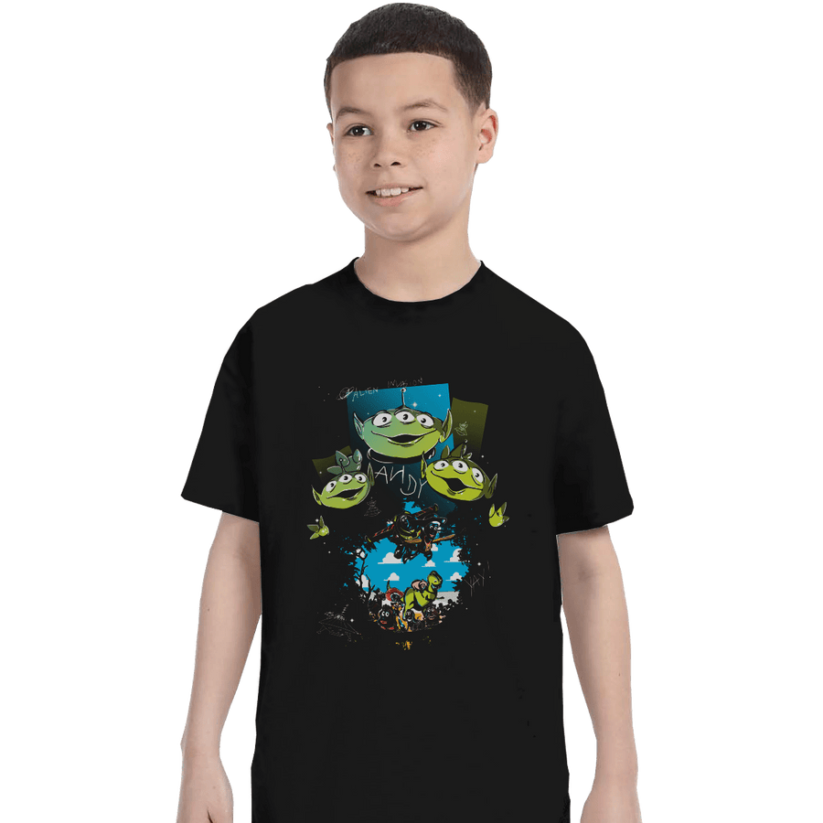 Shirts T-Shirts, Youth / XL / Black Alien Invasion