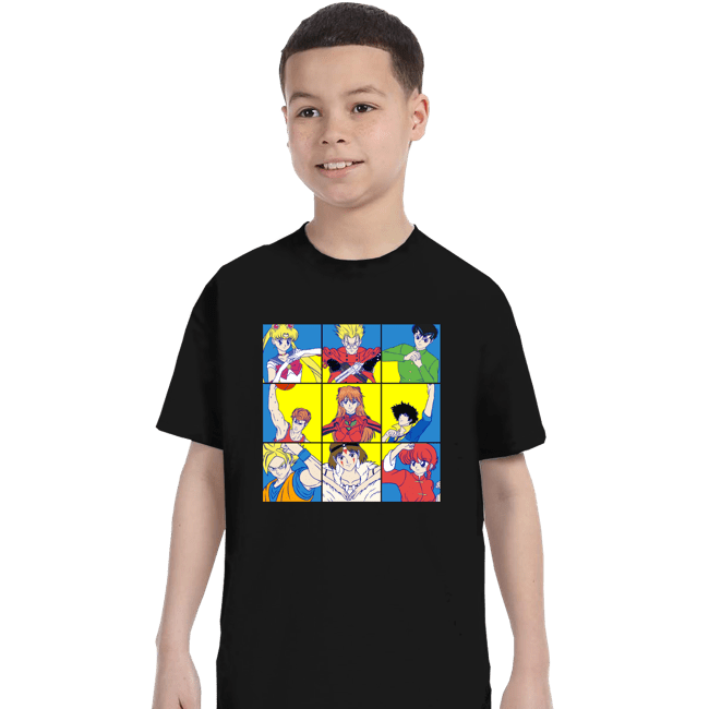 Secret_Shirts T-Shirts, Youth / XS / Black Anime Heart Of A 90s Kid