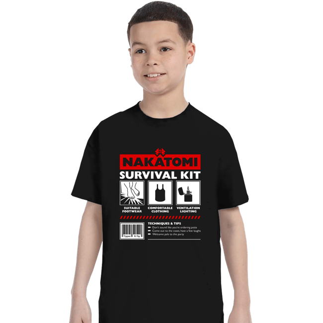 Daily_Deal_Shirts T-Shirts, Youth / XS / Black Nakatomi Survival Kit