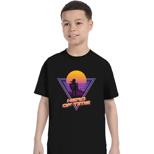 Daily_Deal_Shirts T-Shirts, Youth / XS / Black Neon Hero Of Time