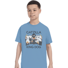 Load image into Gallery viewer, Shirts T-Shirts, Youth / XS / Powder Blue Catzilla VS King Dog
