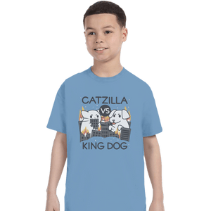 Shirts T-Shirts, Youth / XS / Powder Blue Catzilla VS King Dog