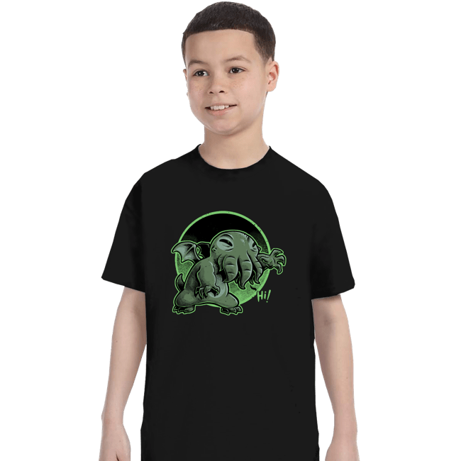 Daily_Deal_Shirts T-Shirts, Youth / XS / Black Cthulhu Says Hi