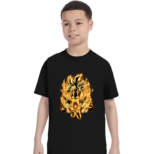 Shirts T-Shirts, Youth / XS / Black Golden SSj4