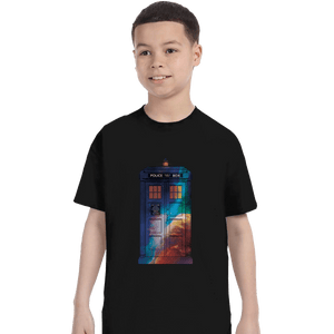 Shirts T-Shirts, Youth / XS / Black Tardis Color
