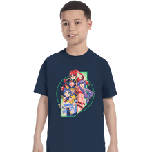 Load image into Gallery viewer, Daily_Deal_Shirts T-Shirts, Youth / XS / Navy Robot Hearts
