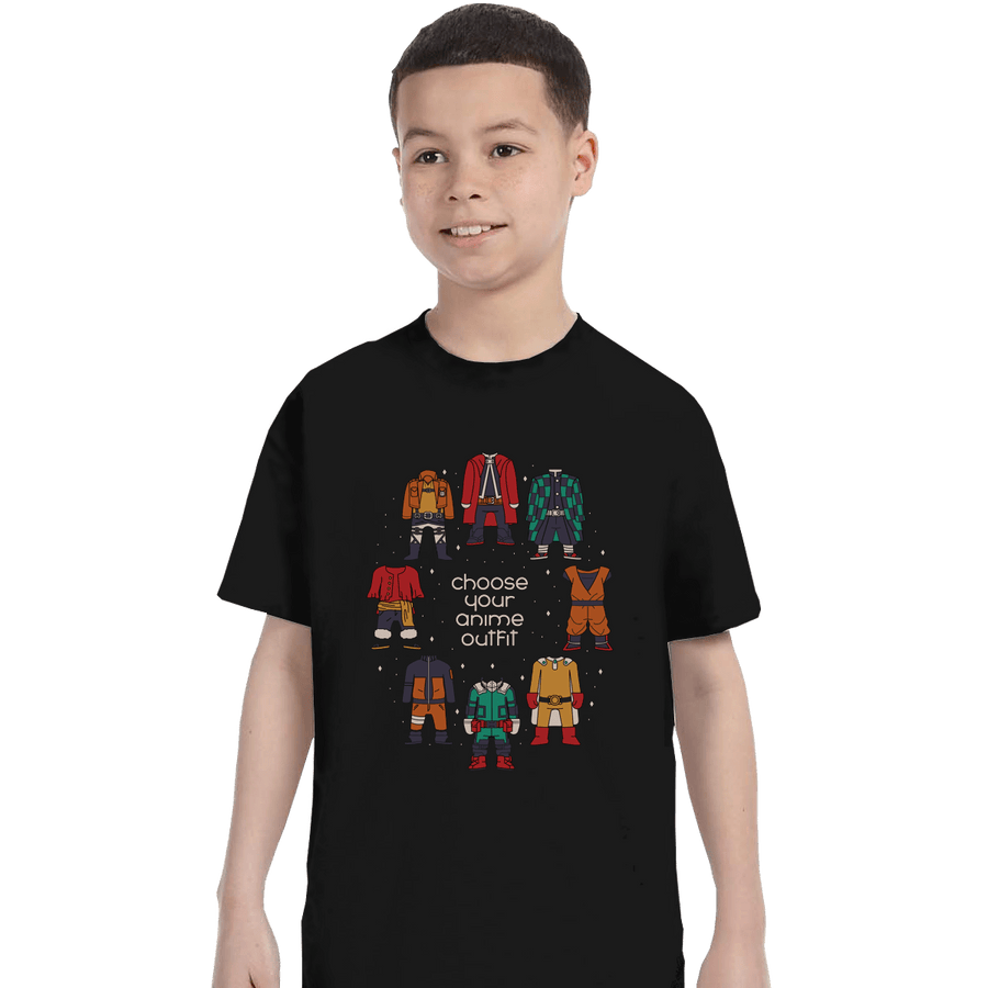 Shirts T-Shirts, Youth / XS / Black Choose Your Anime Outfit